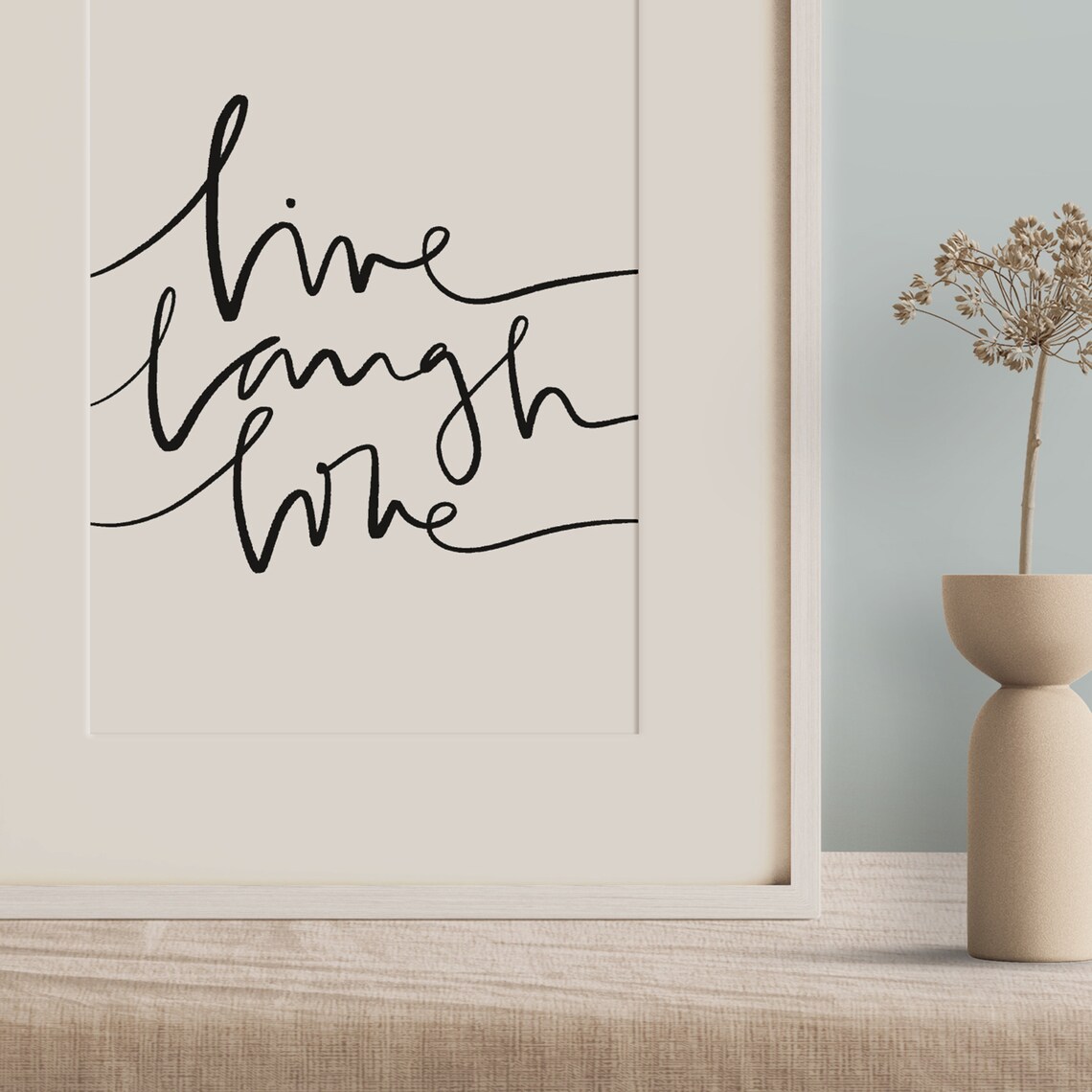 Live Laugh Love Typography Art Print, Gift Idea - Image 3