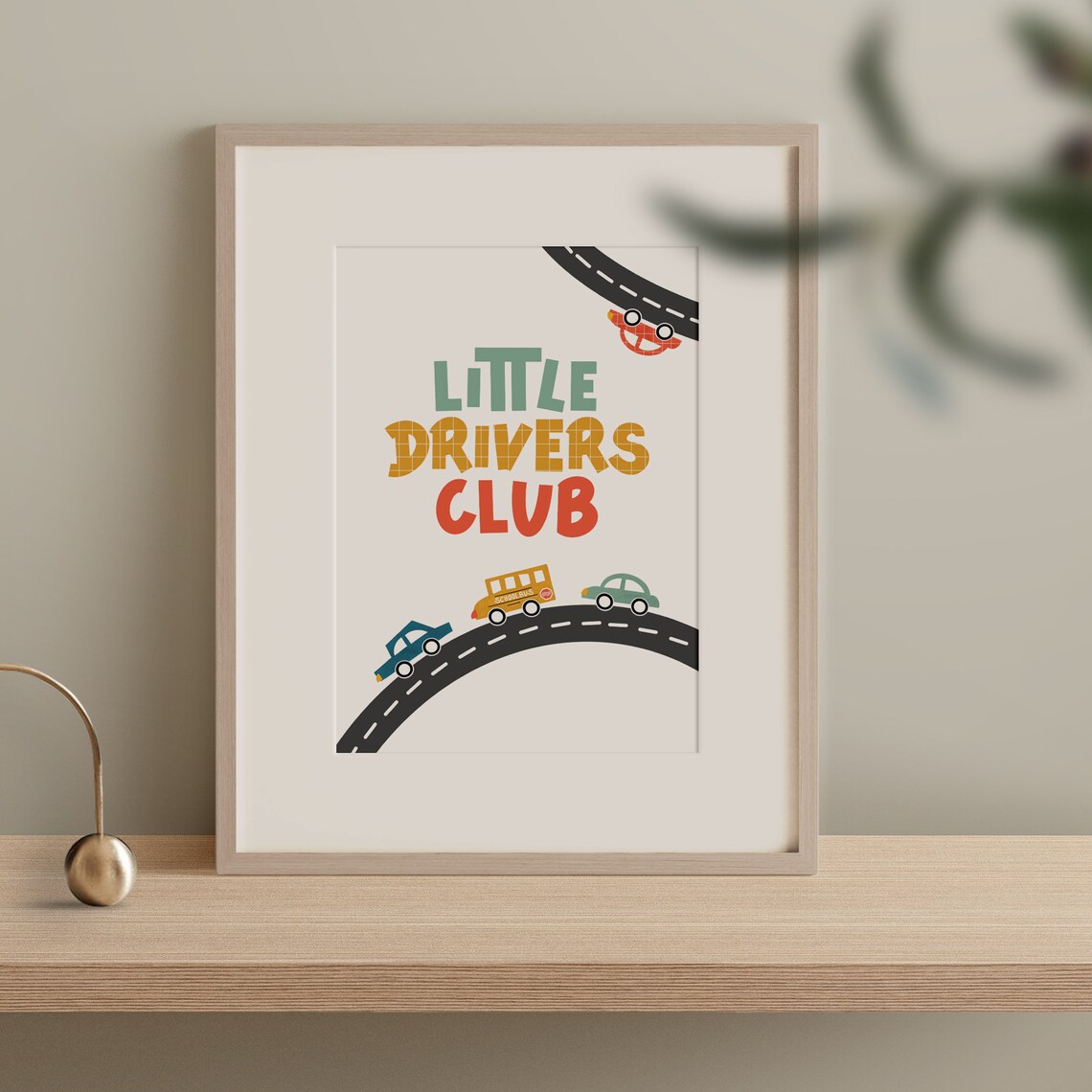 Little Drivers Club Cute Car Themed Boys Bedroom Nursery Poster - Image 2
