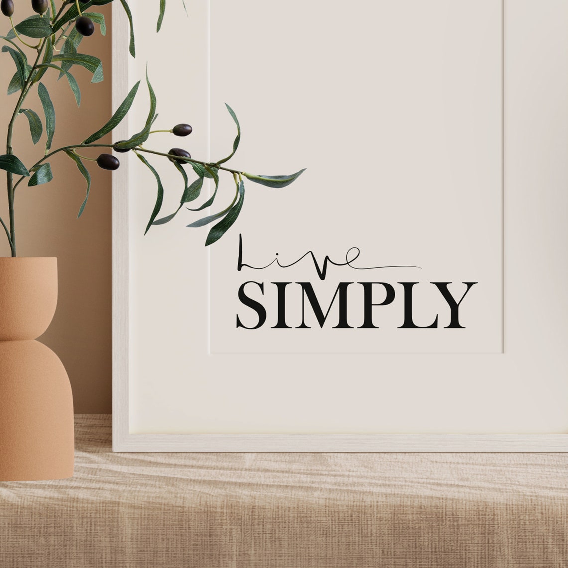 Live Simply Bold Serif Typography Calm Minimalist Quote Poster - Image 3