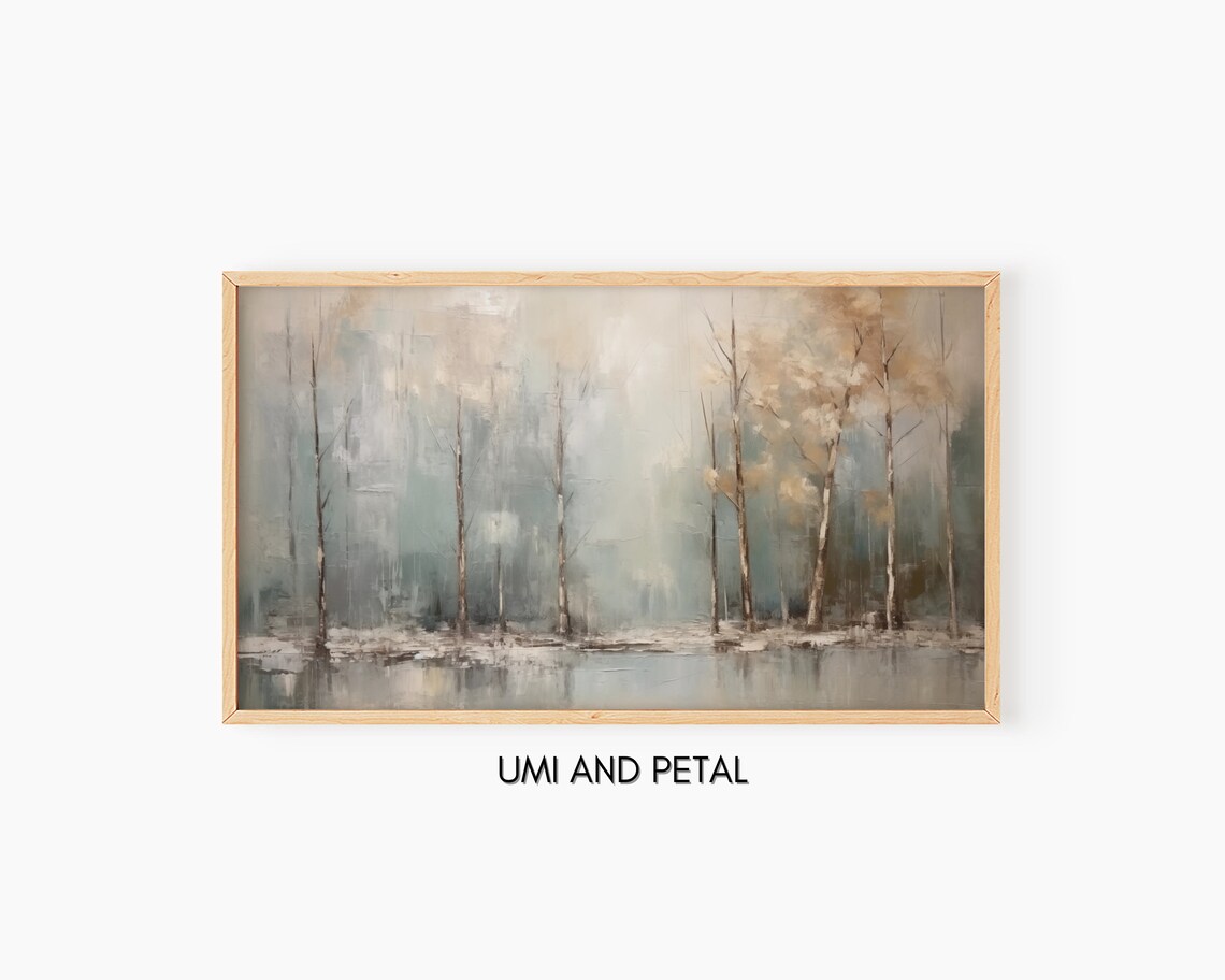 Winter Abstract Landscape Frame Tv Art Instant Frame Tv Art 169 Screensaver Forest Tv Art Oil Painting