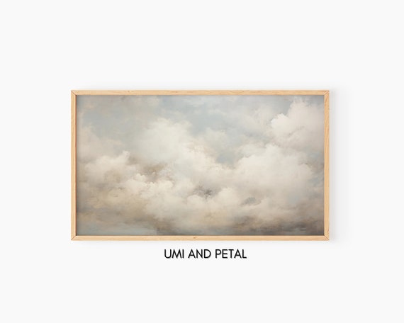Abstract Clouds Frame Tv Art Vintage Moody Clouds Oil Painting Instant 169 Screensaver Sky Oil Painting