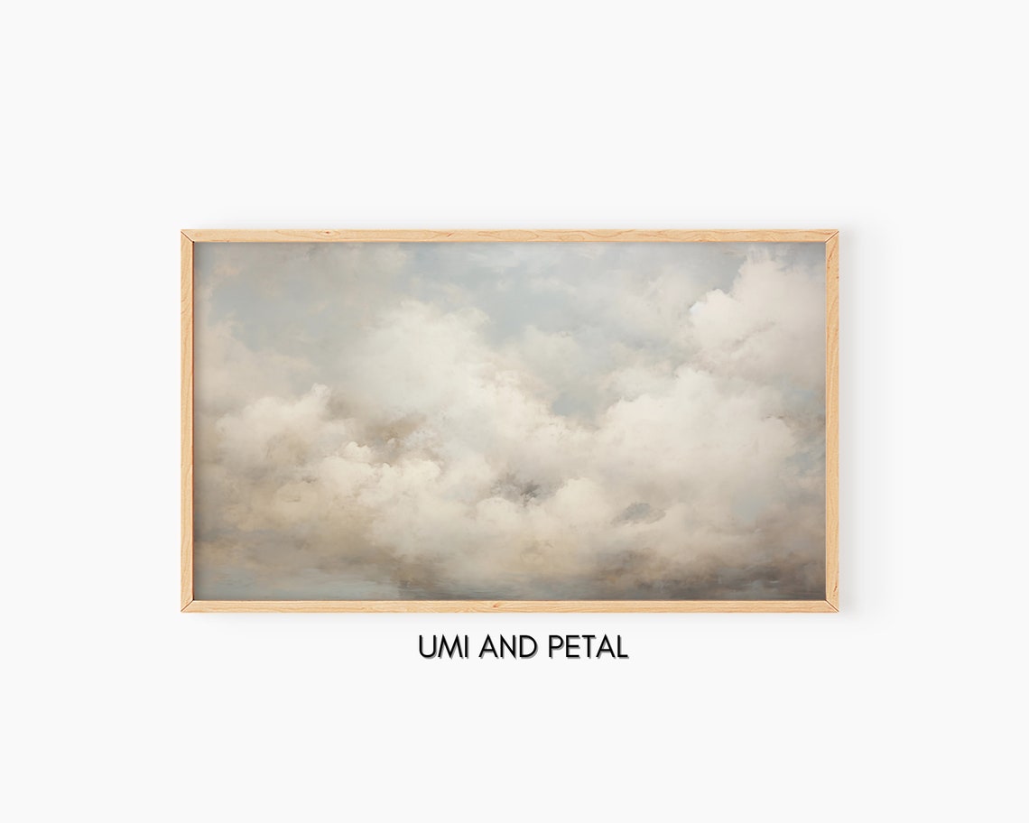 Abstract Clouds Frame Tv Art Vintage Moody Clouds Oil Painting Instant 169 Screensaver Sky Oil Painting