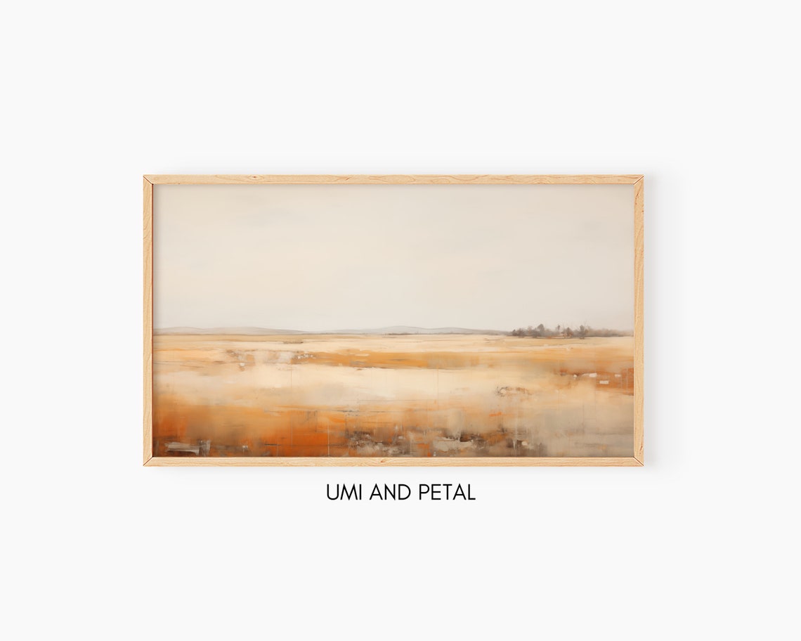 Burnt Orange Abstract Autumn Landscape Warm Rustic Oil Painting Poster