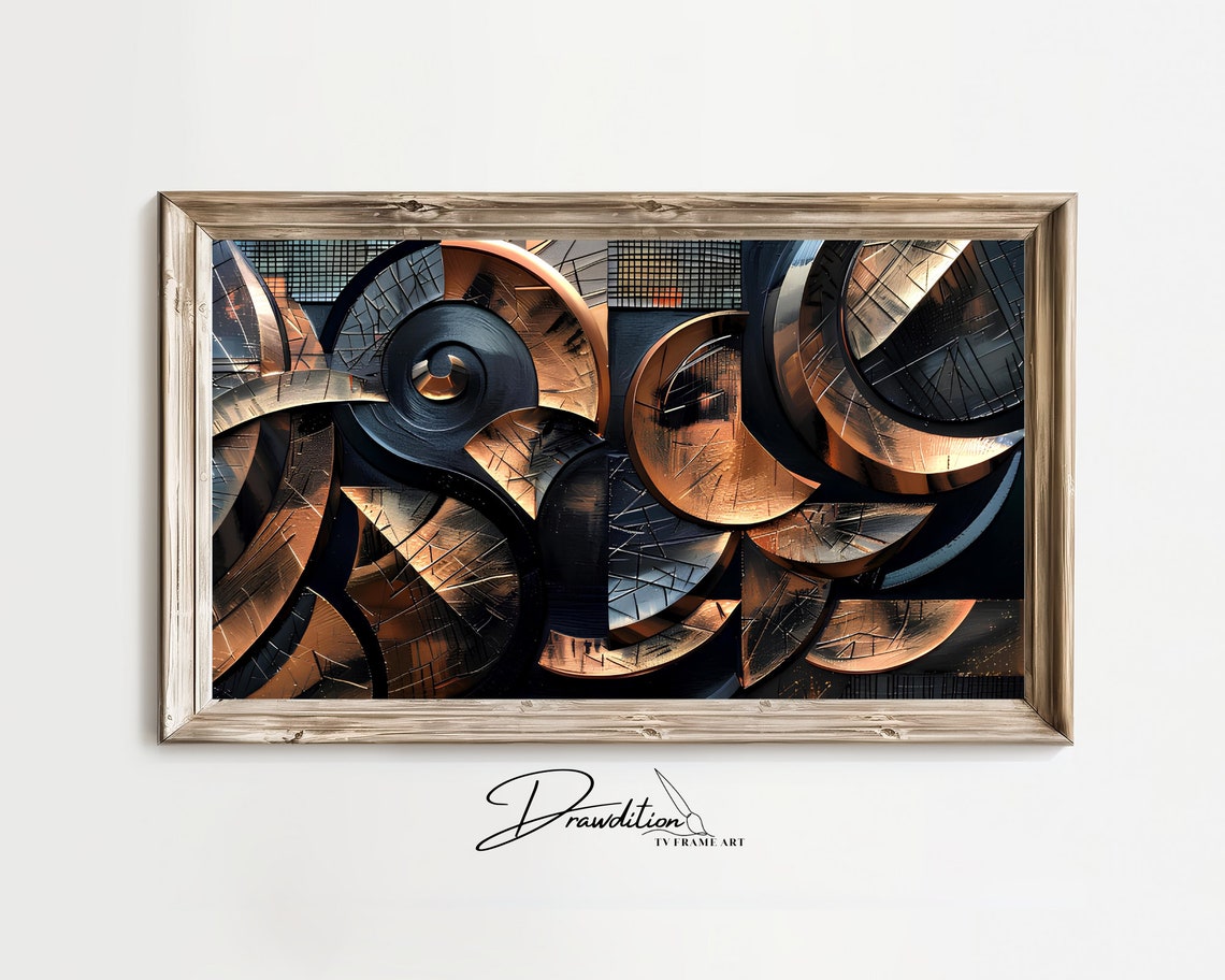 Black and Copper Geometric Abstract Art Deco Luxury Modern Poster