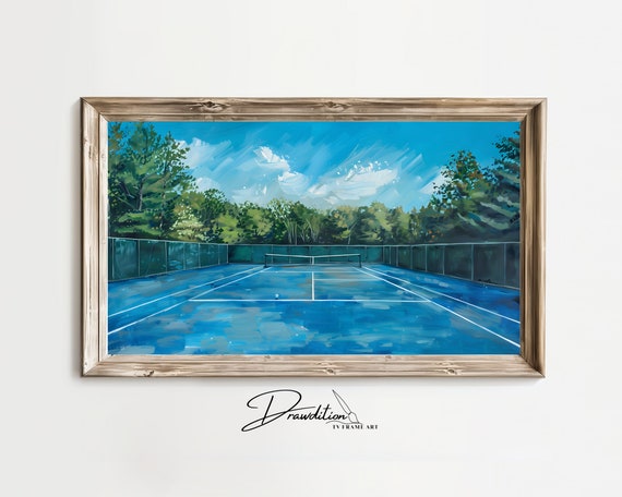 Tennis Frame Tv Art Frame Tv Art Tennis Court Frame Tv Art Tennis Painting In Frame Tv Art Tennis Player Art Tennis Decor