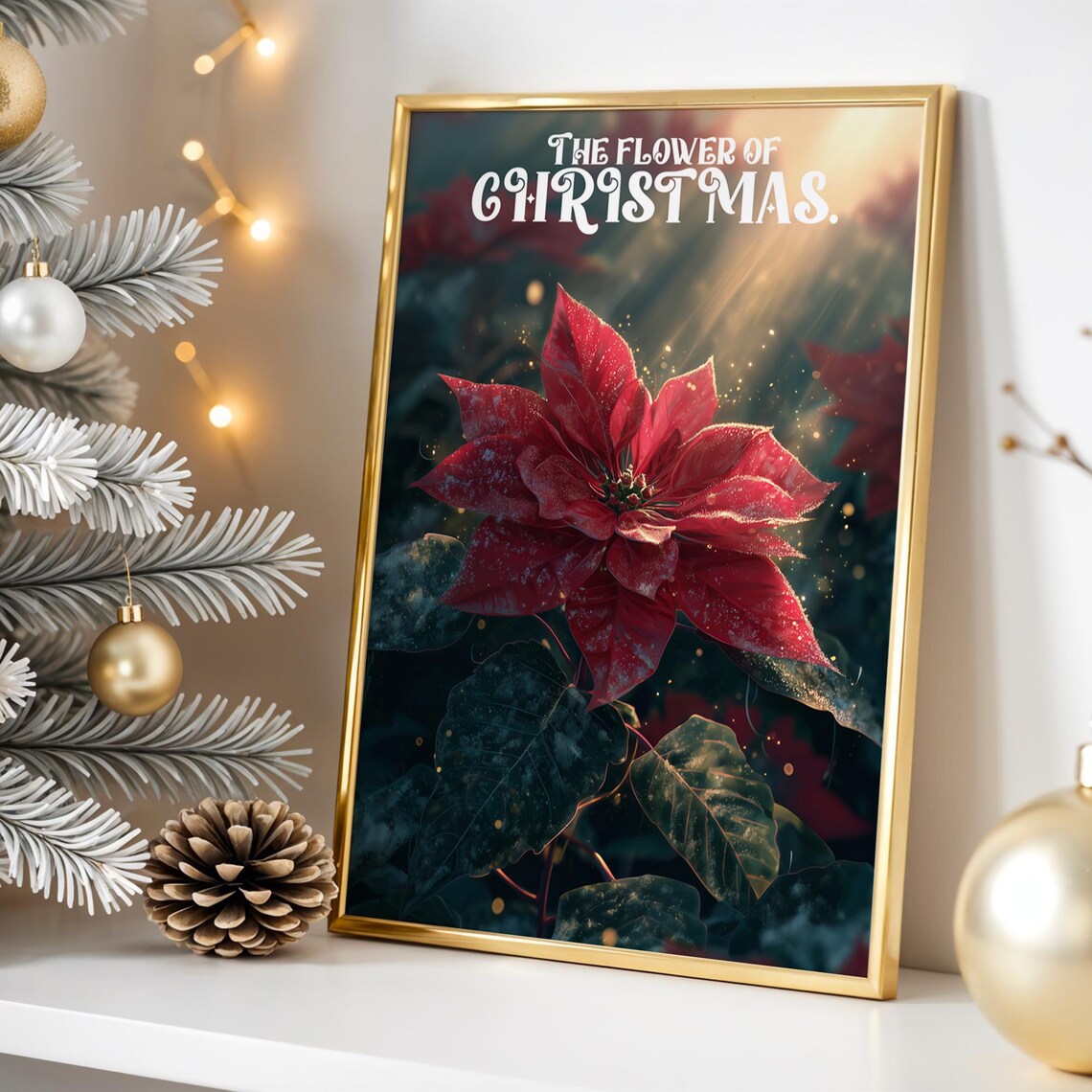 The Flower Of Christmas Red Poinsettia Holiday Floral Art Poster