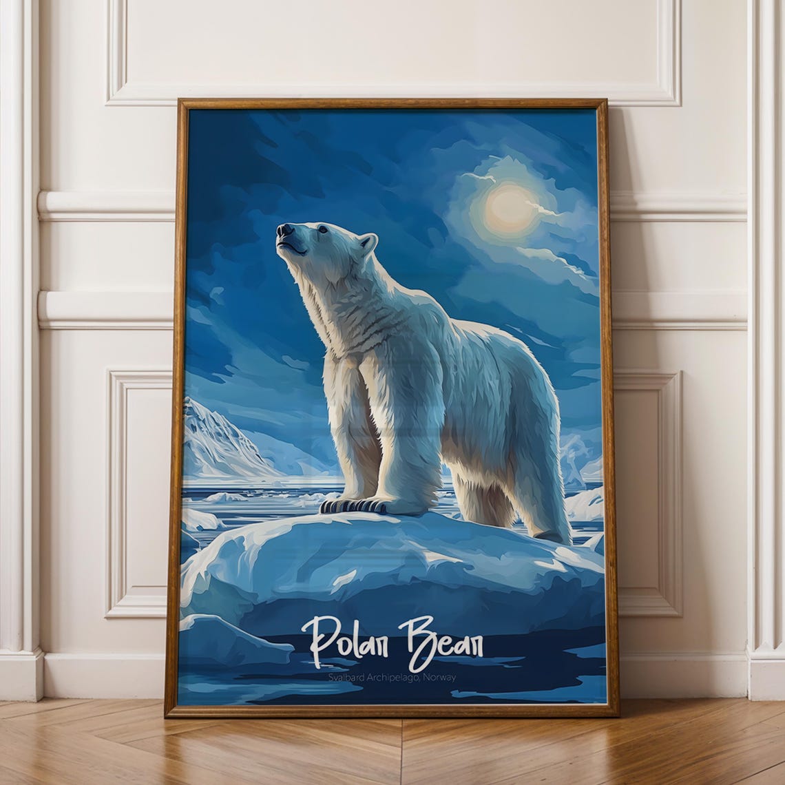 Polar Bear Art Print Minimalist Scandinavian Wildlife Poster