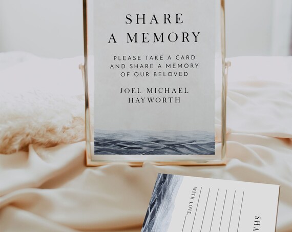 Ocean Share a Memory Memorial Card Template Printable Poster