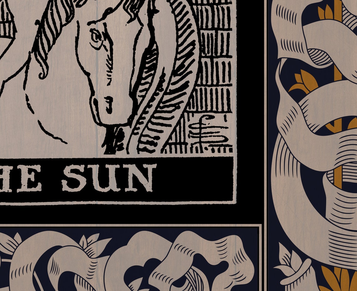 Vintage Sun Tarot Poster, Art Deco Tarot - Image 2