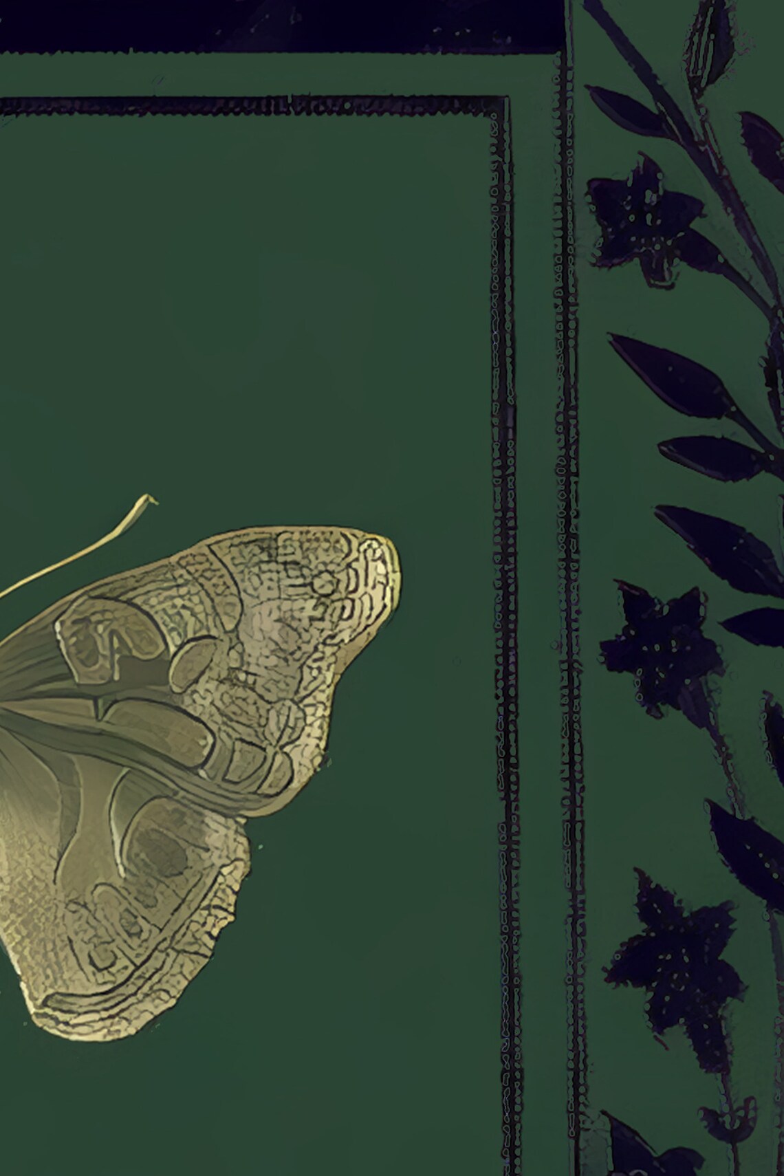 Vintage Book Cover Art Print, Art Nouveau Butterfly - Image 2