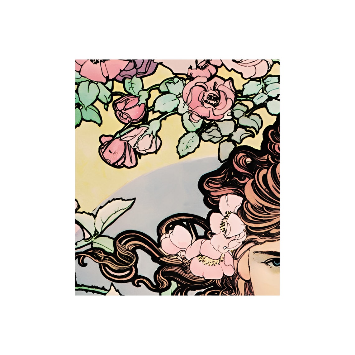 Mucha Goddess Floral Print, Art Nouveau Art Print - Image 2