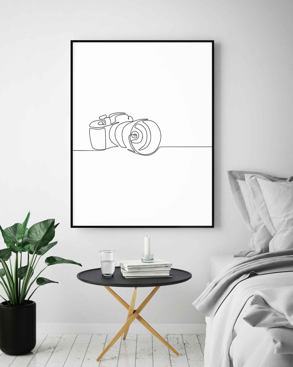 Vintage Camera Line Art Photography One Line Drawing Gift Poster - Image 5