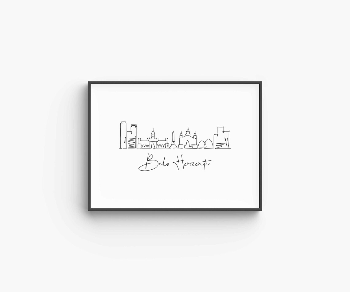 Belo Horizonte Skyline Line Art Minimalist Brazil Travel City Poster - Image 6