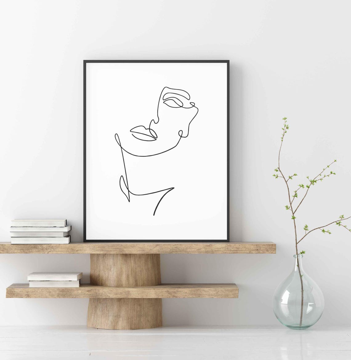 Abstract Woman Face In Profile Continuous Line Drawing Poster - Image 4
