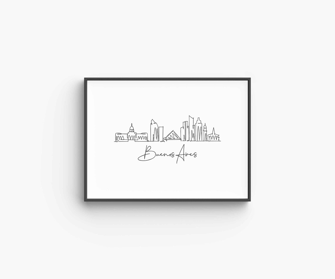 Buenos Aires Skyline Line Art Minimalist Argentina Travel Poster - Image 6