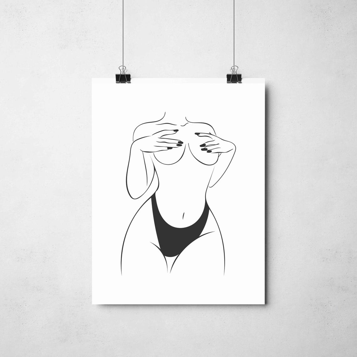 Curvy Woman Figure One Line Drawing Bold Body Positive Art Poster - Image 2