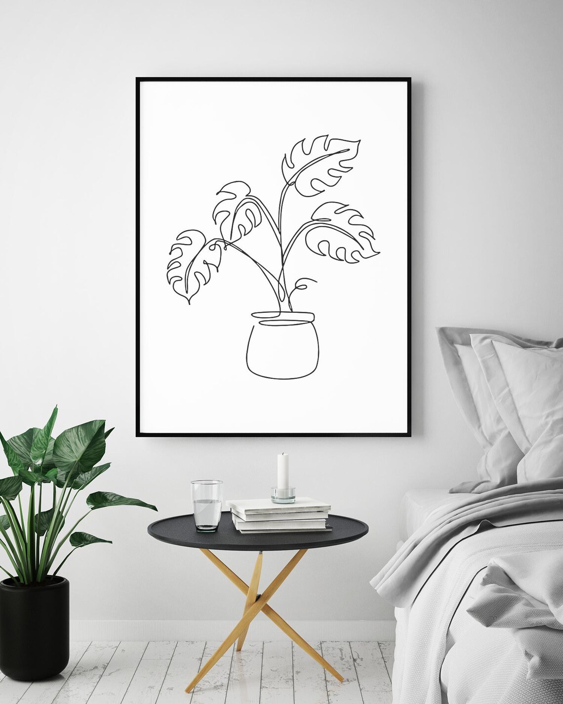 Potted Monstera Plant Line Art Tropical Botanical Minimalist Poster - Image 5