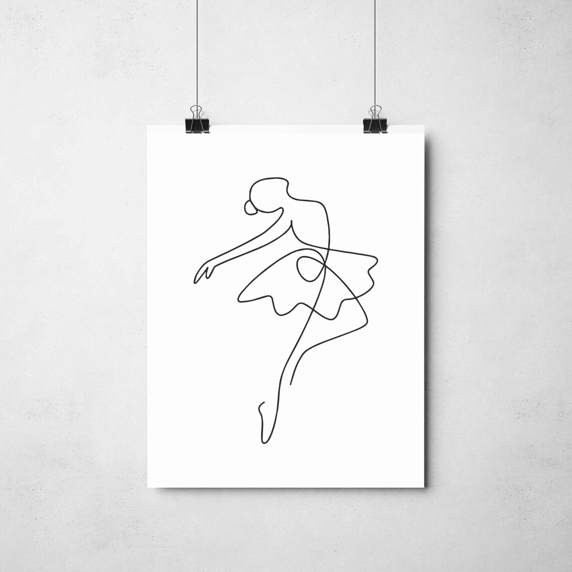 Minimalist Ballerina Line Art, Dance Art Print - Image 2
