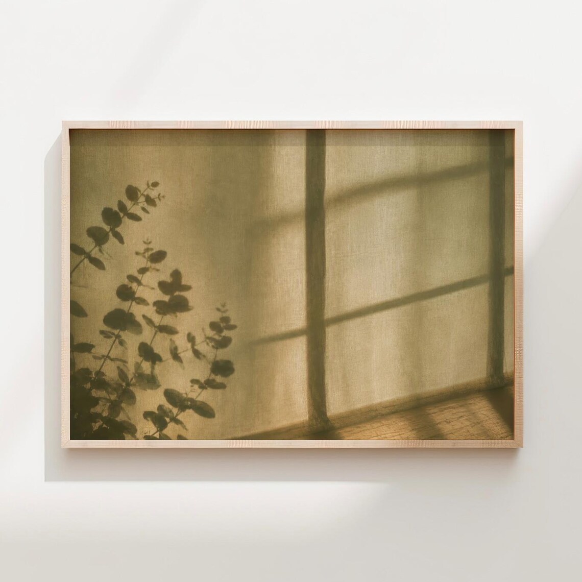 Eucalyptus Shadow Minimalist Botanical Art Print