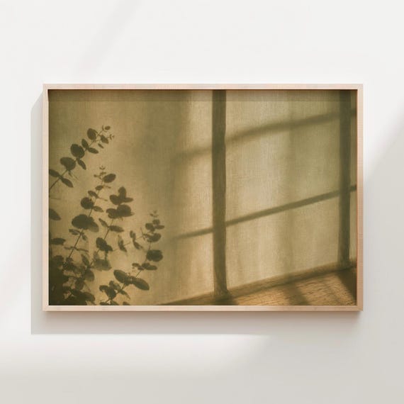 Eucalyptus Shadow Minimalist Botanical Art Print