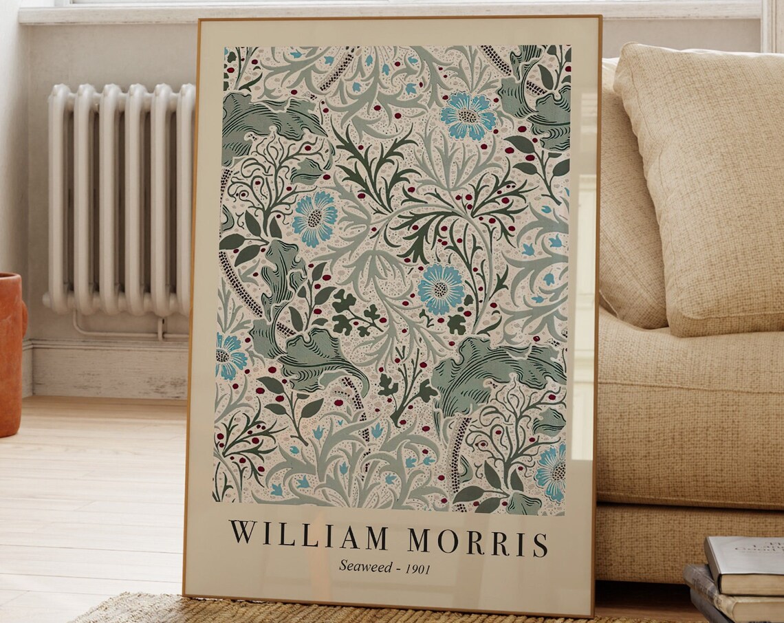William Morris Seaweed Art Print Vintage Botanical Decor