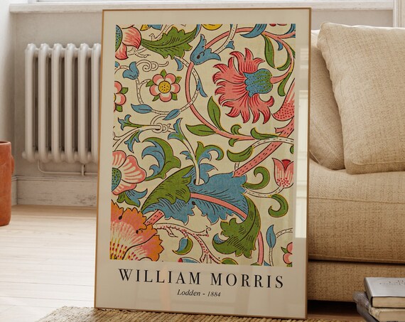 William Morris Lodden 1884 Colorful Floral Pattern Vintage Botanical Print