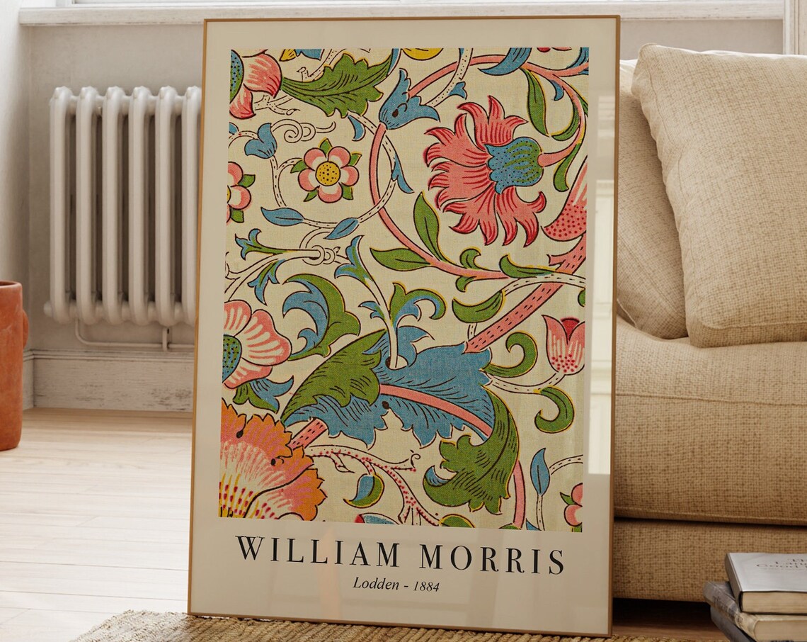 William Morris Colourful Floral Print Pattern Design Vintage Flower Wall Art Kitchen Botanical Bedroom Gallery