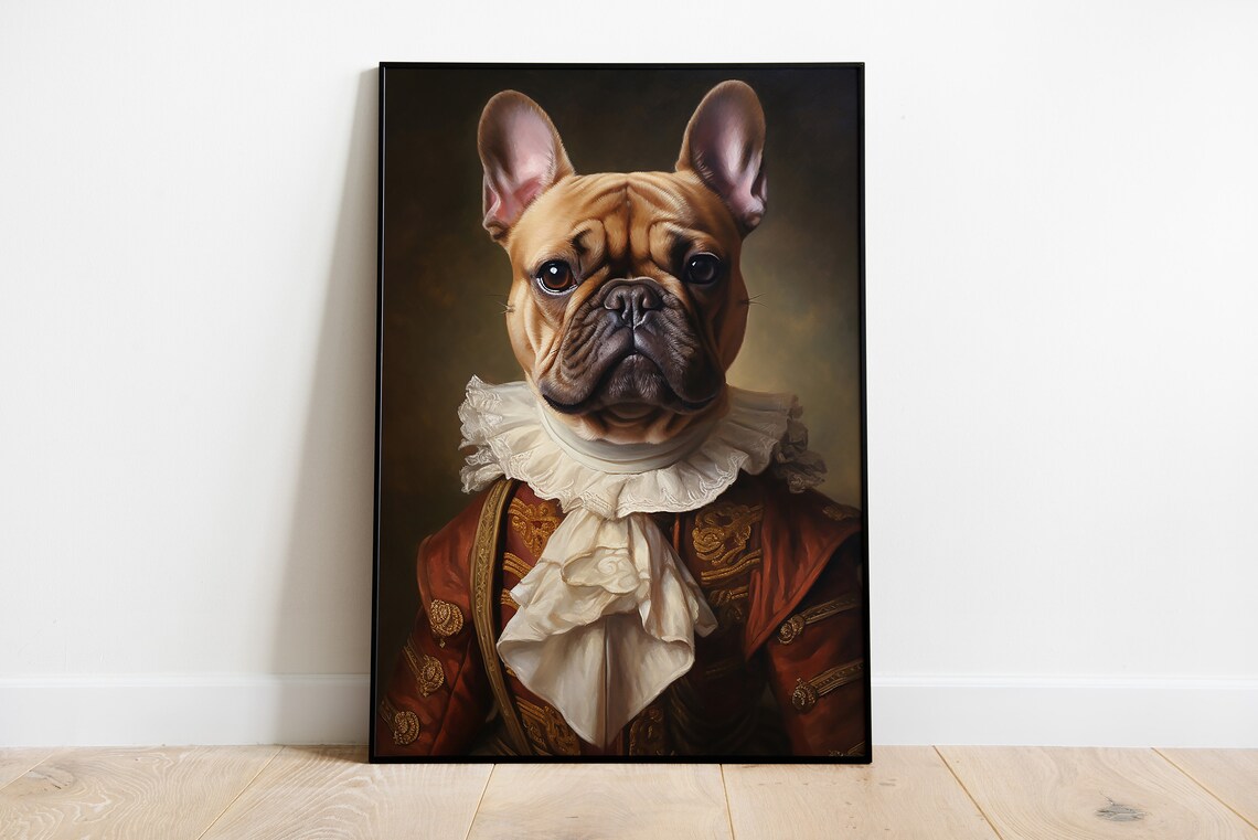 Vintage French Bulldog Portrait Art Print