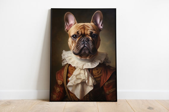 Vintage French Bulldog Portrait Art Print