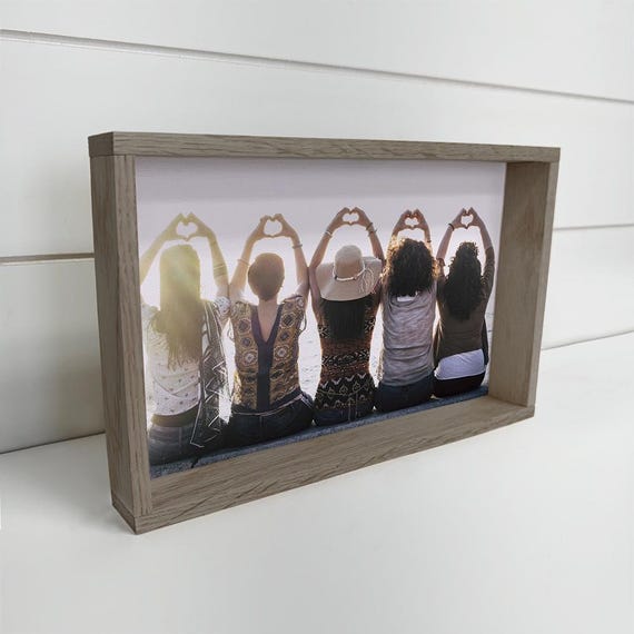 Gift For Women Friends Best Friend Idea Wood Framed Photo Wall Art Unique Custom Cute Decor
