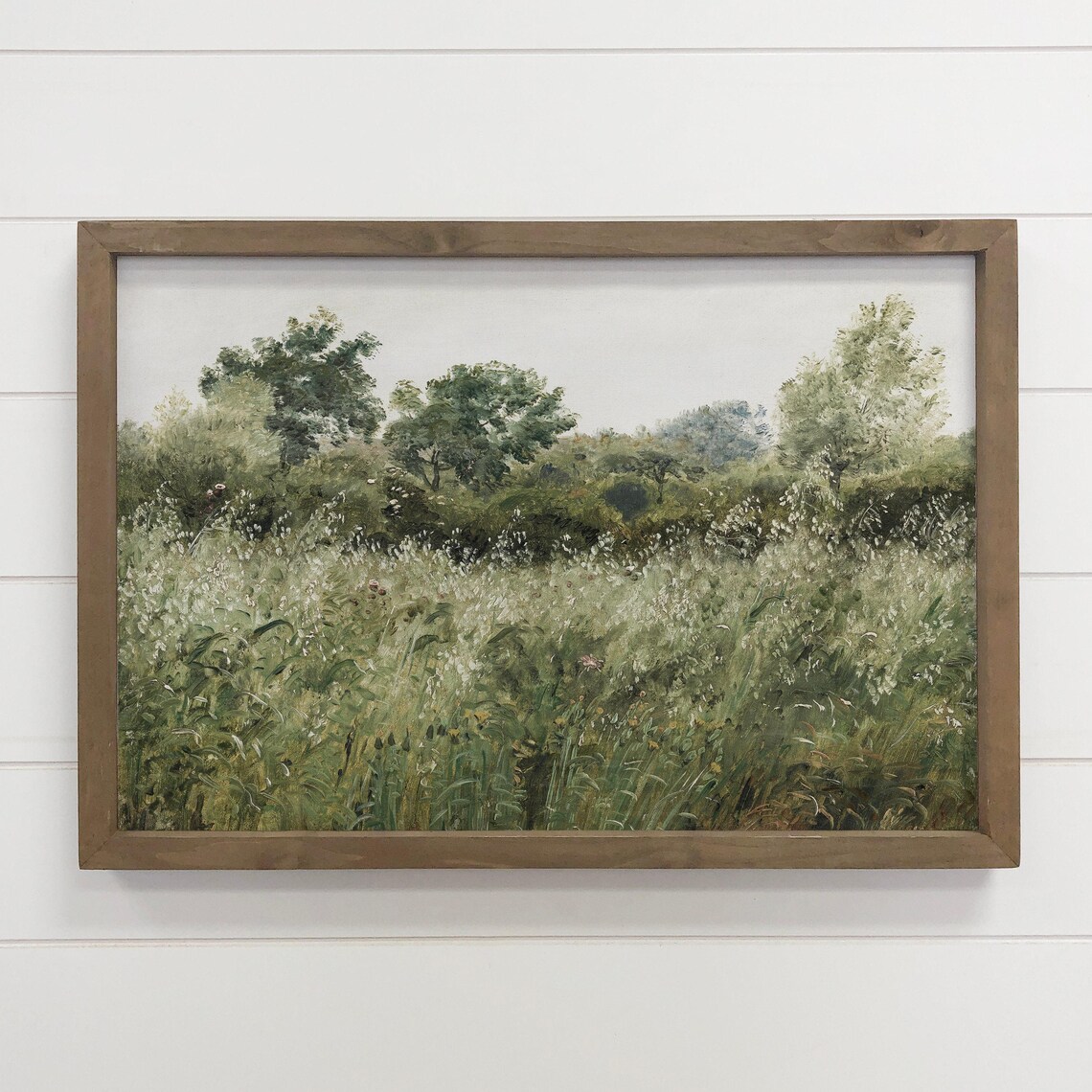 Vintage Landscape Painting Field Of Oats Art Print