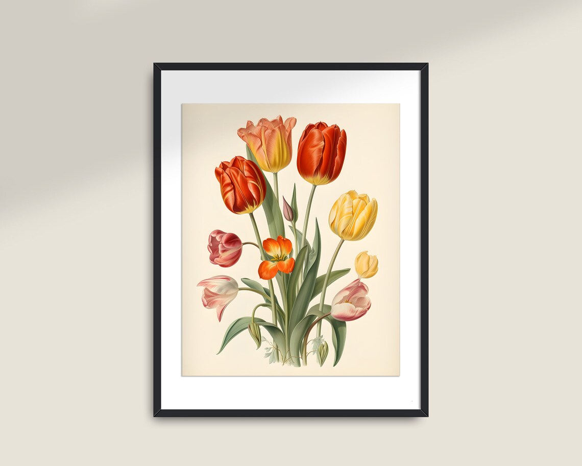 Moody Floral Painting Vintage Botanical Art Print - Image 2