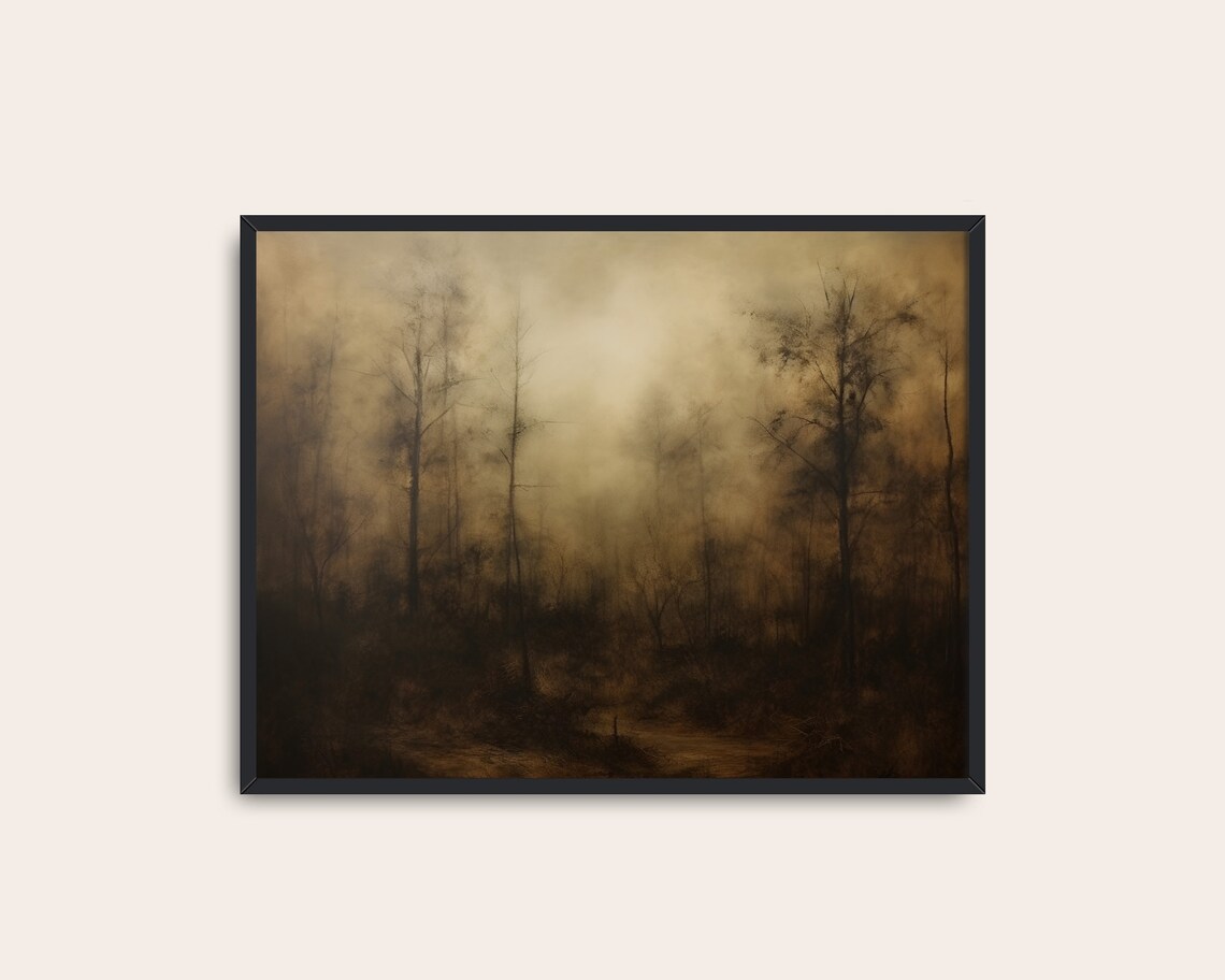 Dark Forest Landscape Vintage Victorian Art Print - Image 2