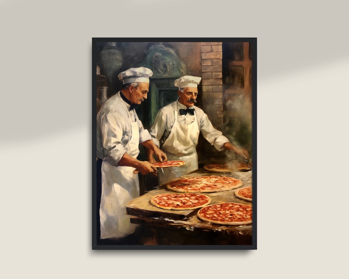 Pizza Print Vintage Italian Food Kitchen Poster - Image 3