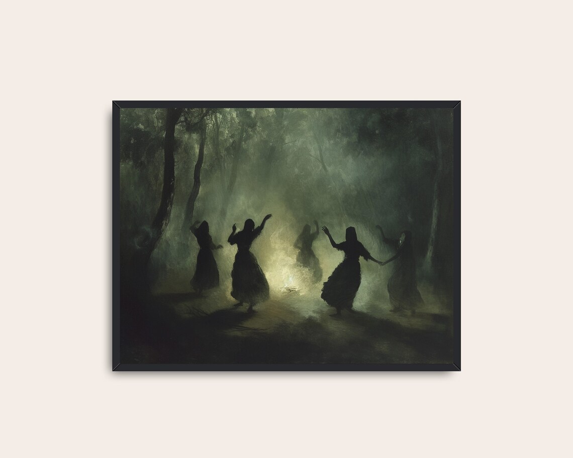 Dancing Witches in the Forest, Dark Academia Print - Image 3