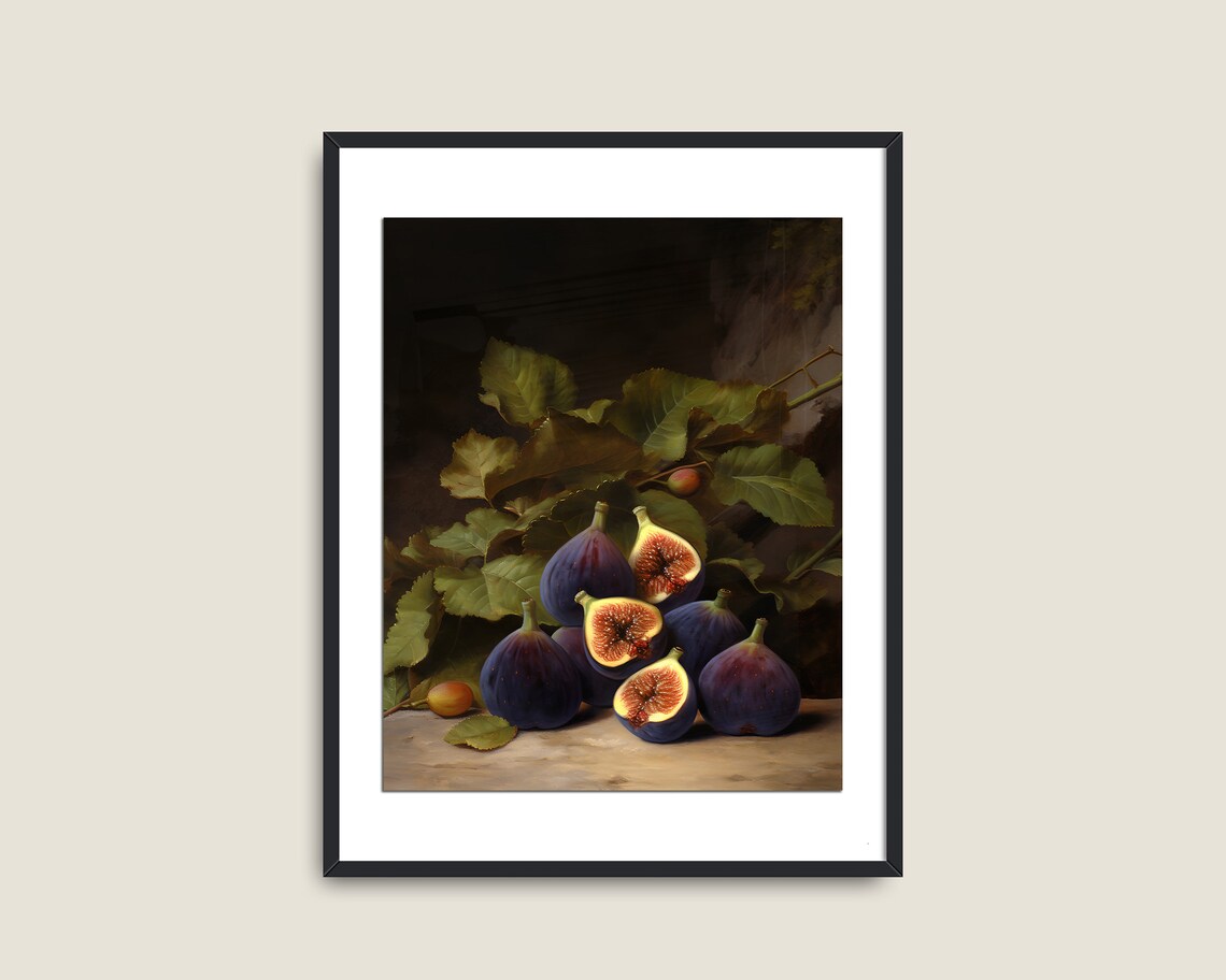 Vintage Kitchen Still Life With Figs Art Print - Image 2