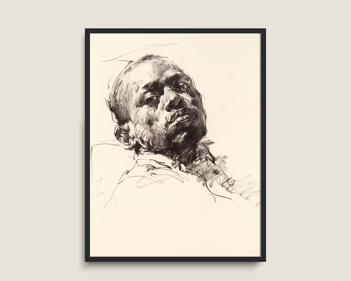 Black People Dark Academia Portrait Art Print - Image 3