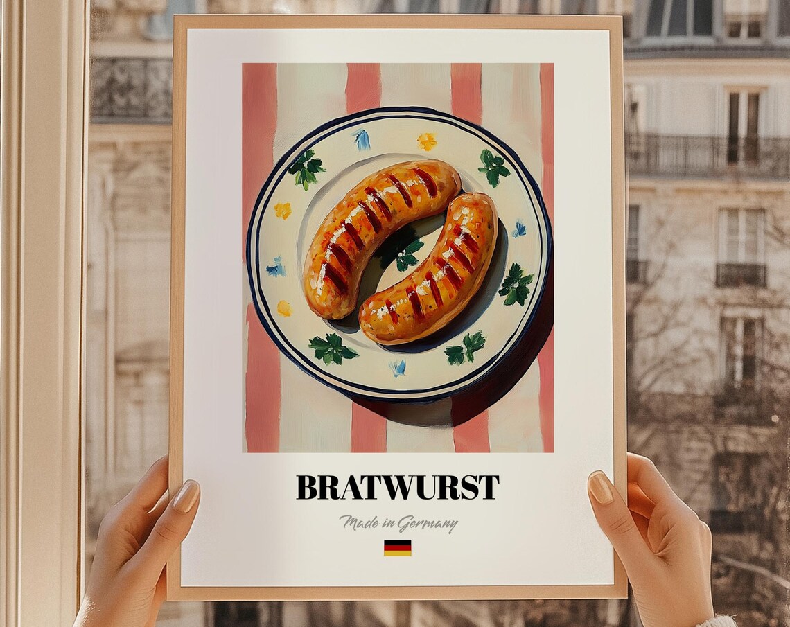 Bratwurst Poster German Food Painting Cuisine