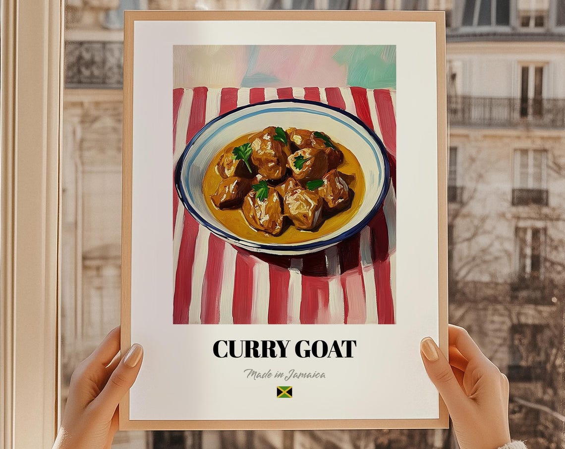 Curry Goat Jamaican Stew Cuisine Food Art Kitchen Decor Poster