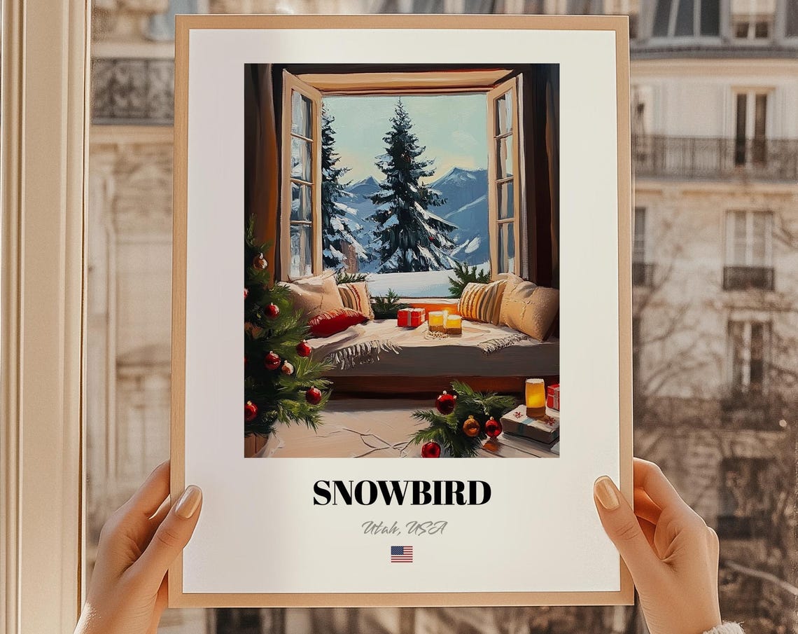 Snowbird Utah Usa Ski Resort Wall Decor Print Poster Christmas Gift Art