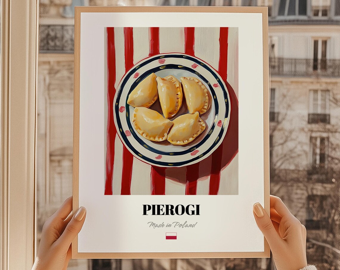 Pierogi Polish Cafe Art Print, Pastry Poster