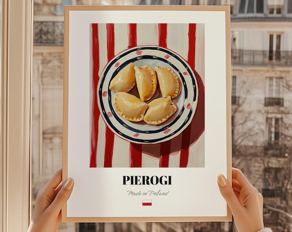 Pierogi Polish Cafe Art Print, Pastry Poster