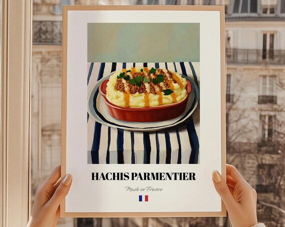 Hachis Parmentier French Mashed Potato Meat Pie Painting Kitchen Print