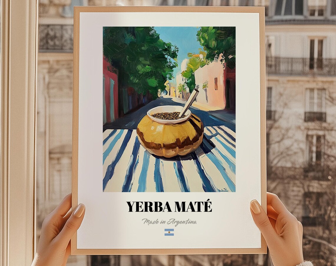 Yerba Mat Argentinian Drinks Poster Argentina Bar Dcor Wall Art Friend Dining Room