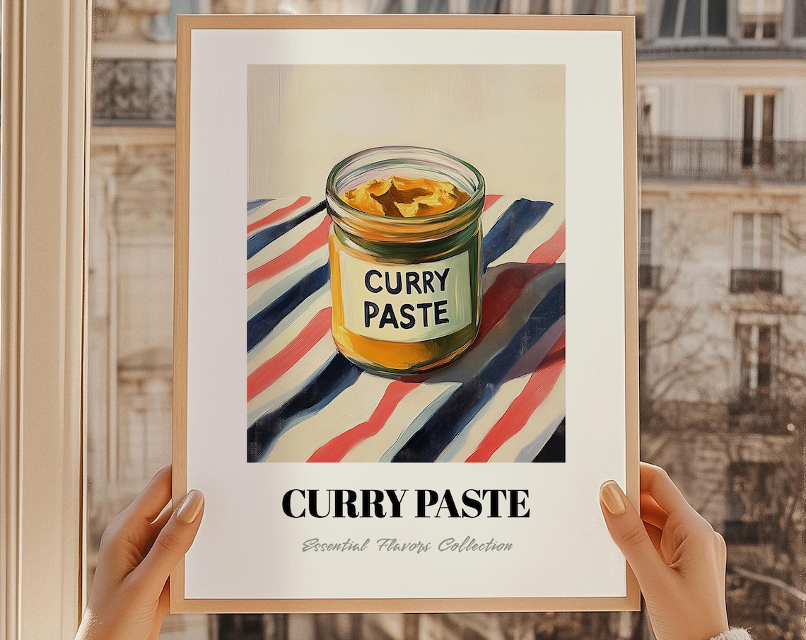 Curry Paste Grocery Painting, Chef Gift Kitchen Art
