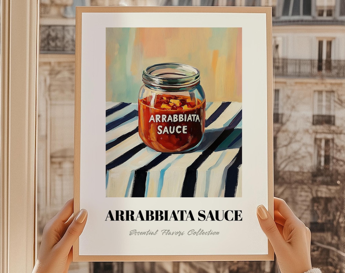 Arrabbiata Sauce Jar Painting Essential Flavors Collection Kitchen Print