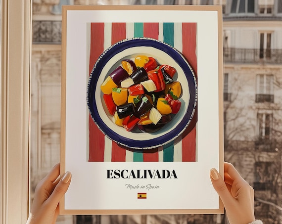 Escalivada Spanish Roasted Vegetables Painting Catalan Dish Poster
