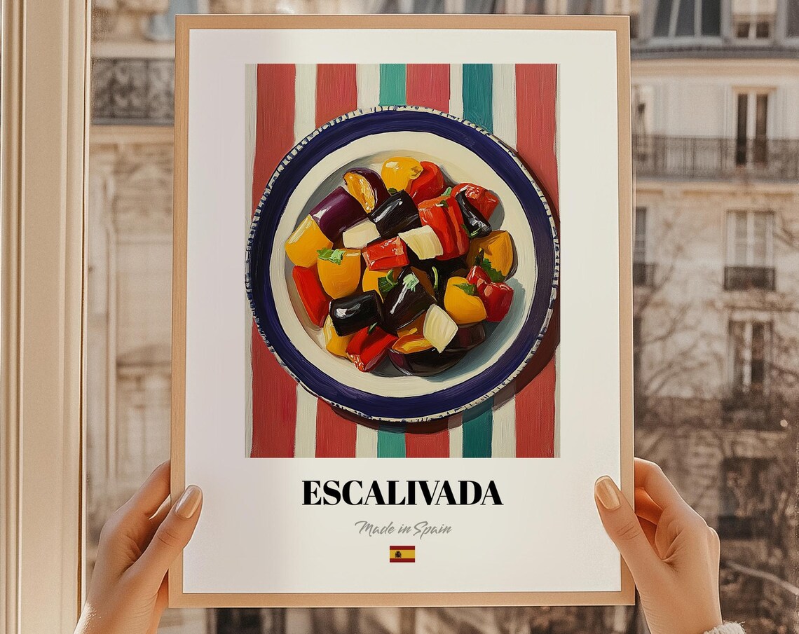 Escalivada Spanish Roasted Vegetables Painting Catalan Dish Poster
