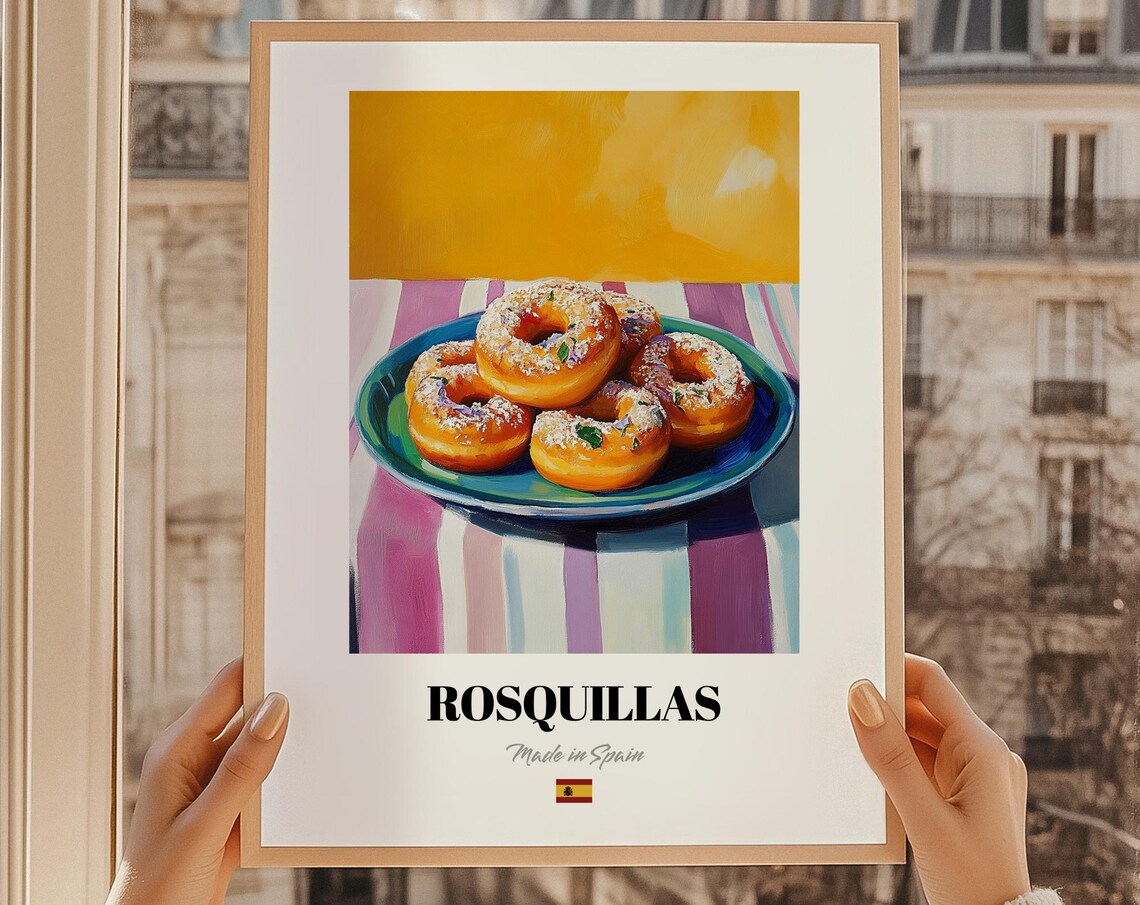 Rosquillas Spanish Sugar Ring Donuts Sweet Treat Food Poster