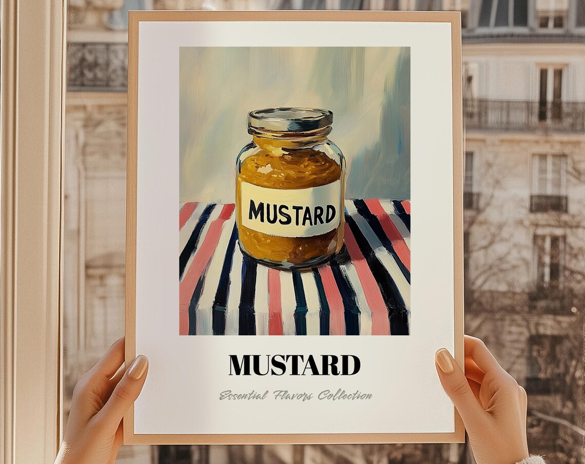 Mustard Bbq Poster Grill Sauce Decor Print Foodie Gift Restaurant Wall Kitchen Art